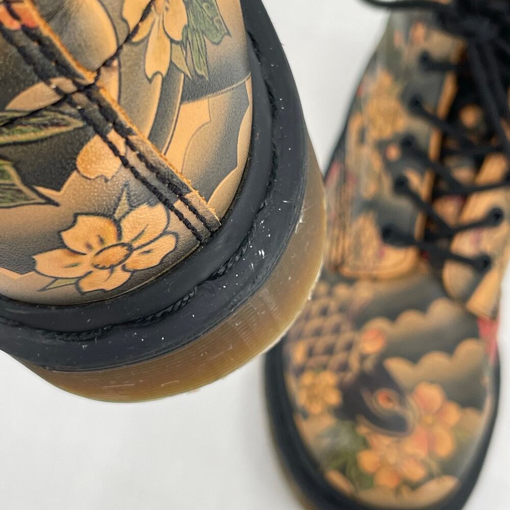 Dr. Martens x Evisu Wagara 1460 Tattoo Sleeve Japanese Koi Fish Boots Size US 7 - Picture 13 of 15